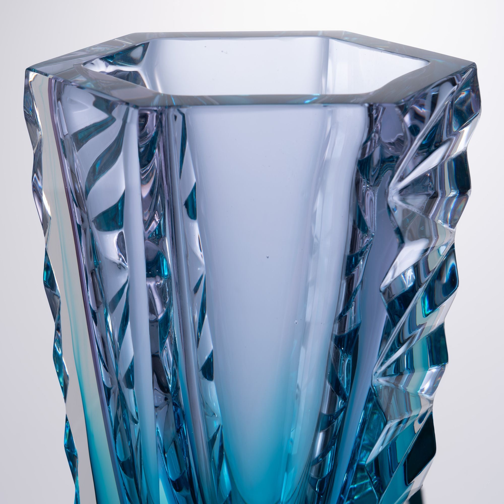 Aqua Celeste--crysflare--glass art vase--crystal