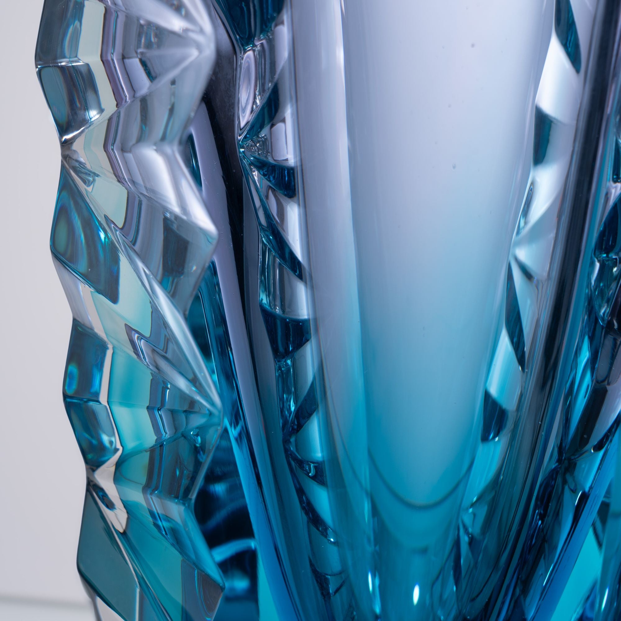 Aqua Celeste--crysflare--glass art vase--crystal