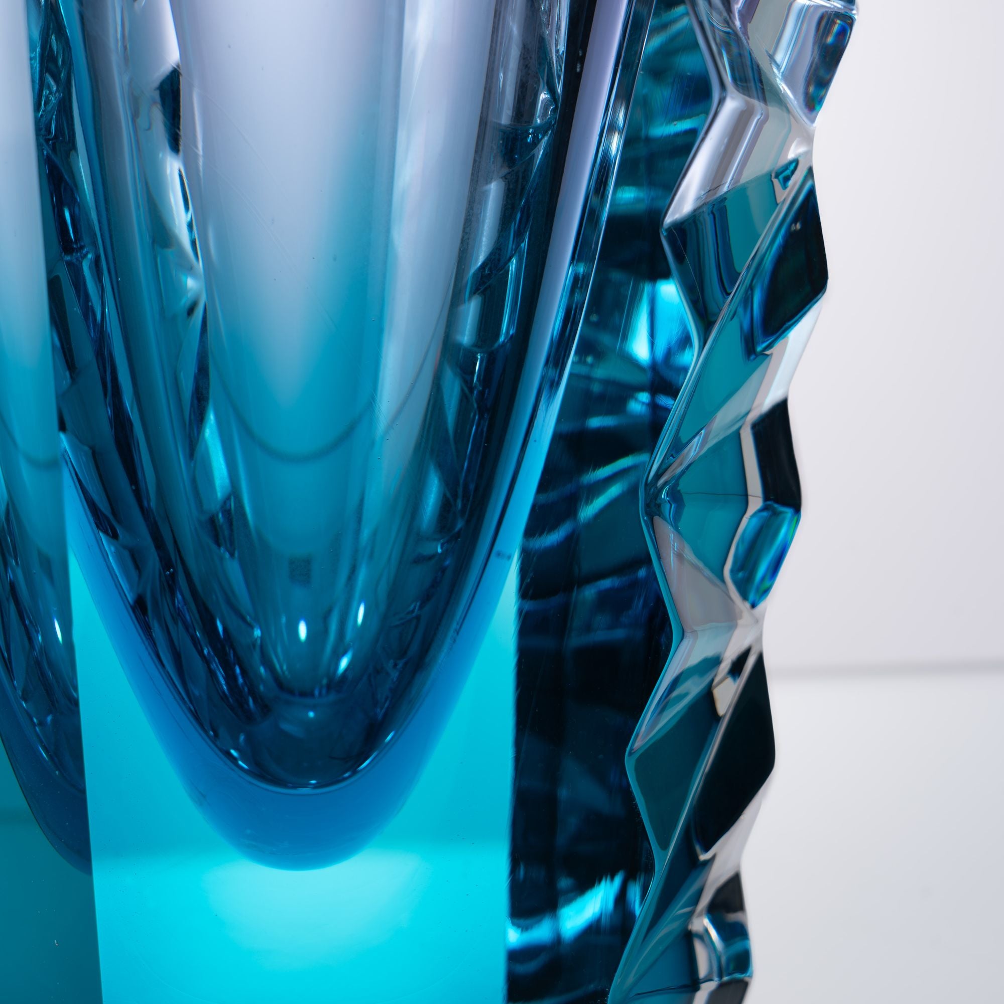 Aqua Celeste--crysflare--glass art vase--crystal